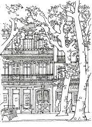 Simply click to download the design that you would like to color.when you are done, we'd love to see your finished work. Architecture House Tree Architecture Adult Coloring Pages