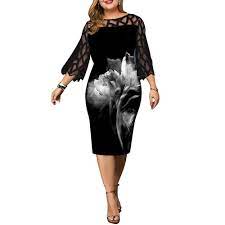 Women solid slim dress summer canonicals birthday party maxi long fashion dress. Women S Dress 4xl 5xl 6xl Plus Size Dress For Ladies Birthday Mesh Printed Black Party Dress Sexy Clubwear Summer Clothing 2021 Shopi1