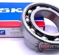 SKF 6209 DEEP GROOVE BALL BEARING, OPEN TYPE, NO SEALS 45X85X19mm