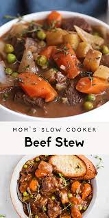 Mom S Slow Cooker Beef Stew Recipe Ambitious Kitchen Video Recipe Video Slow Cooker Beef Stew Beef Stew Recipe Slow Cooker Recipes Beef