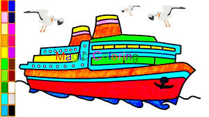 How To Draw A Ship Easy For Kids Coloring Page Art Video Coloring For Kids Coloring Books Color