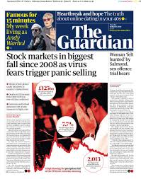 The major indexes have plunged during the first two days of. Uk And Us Stock Markets Suffer Worst Day Since 2008 As It Happened Business The Guardian