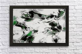 Elevate the everyday with expert craftsmanship from frontage's exclusive collections. Peppermint Green White Silver Black Swirls Large Abstract Wall Art Jaycrave Designs