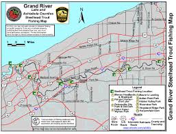 Grand River Ohio Steelhead Fishing Map Diy Fly Fishing