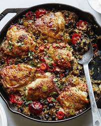 One Pot Chicken Thighs With Black Beans Rice And Chiles Easy Chicken Recipes Chicken Thights Recipes Fried Chicken Thigh Recipes