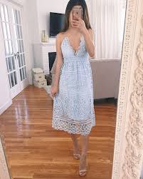 Blue Lace Midi Dress Review For Spring Or Summer Wedding Guest Outfits Guest Outfit Blue Lace Midi Dress Lace Blue Dress