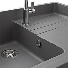Evier Timbre D Office 1 Bac 1 Egouttoir A Poser Kumbad Kiwi En Granit Gris Pour La Cuisine Cuisissimo Granit Gris Egouttoir Evier