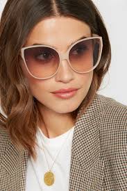 Oversized XL LINDA Large Cat Eye Thin Frame 2 Gold Pins WaYfe Women  Sunglasses L
