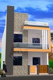 20x45 House Plan With 3d Elevation Option C By Nikshail Small House Elevation Design Small House Front Design House Front Design