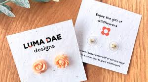 Think how jealous you're friends will be when you tell them you got your custom earring cards on aliexpress. Double Sided Seed Paper Earring Cards Botanical Paperworks