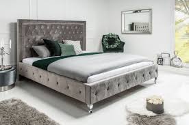 Your silver bedroom stock images are ready. Casa Padrino Chesterfield Velvet Double Bed Silver Gray Silver 190 X 215 X H 130 Cm Solid Wood Bed With Headboard Chesterfield Bedroom Furniture