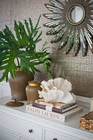 Easy Decorating With Palm Fronds Branches And Greenery Tropical Home Decor Glam Decor Beach House Decor