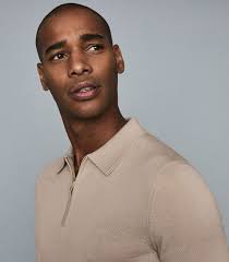 REISS Maxwell Merino Zip Neck Polo