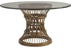 Maybe you would like to learn more about one of these? Tommy Bahama Home Bali Hai 593 875 001 060gt 60 Round Glass Single Pedestal Dining Room Table Baer S Furniture Dining Tables