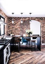 Works great when paired with industrial or rustic décor or anything magnolia inspired. 95 Stylish Kitchens With Brick Walls And Ceilings Digsdigs