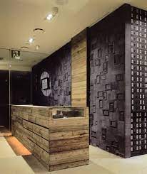 Inspired by the idea of underground fight clubs. Pin By Claudia Paravicini On Gym Design Idea Office Reception Design Reception Desk Design Reception Counter