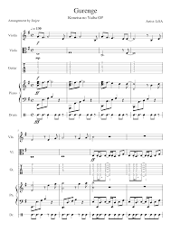 Gurenge Kimetsu No Yaiba Op Sheet Music For Piano Violin Drum Group Viola More Instruments Mixed Quintet Musescore Com