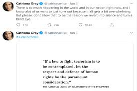 Tweets, rts & likes do not represent my employers. Anti Terror Bill Catriona Gray Pia Wurtzbach Joins Call To Junk Controversial Bill