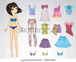 Paper Doll Of Beautiful Brunette Girl And Clothes For Her Stock Vector Bumazhnye Kukly Bumazhnoe Remeslo Remesla