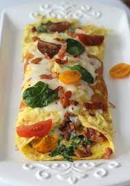 Spinach And Bacon Omelette Omelette Recipe Recipes Omelette Recipe Easy