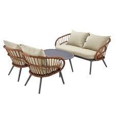Buy Argos Home Oreti 4 Seater Rattan Sofa Set Patio Sets Argos In 2020 Sofa Set Rattan Sofa Outdoor Sofa
