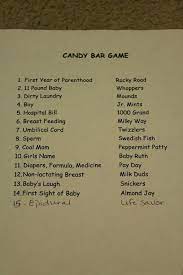Candy Bar Game Answers Baby Shower Candy Bar Game Baby Shower Candy Bar Baby Shower Fun