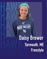 Our next freshman spotlight goes to Daisy Brewer! Daisy is from Yarmouth,  ME and specializes in mid distance and distance freestyle. She is currently  undeclared and can speak french!