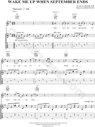 Ring out the bells again like we did when spring began wake me up when september ends. Green Day Wake Me Up When September Ends Guitar Tab In G Major Download Print Sku Mn0048438