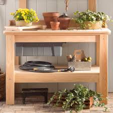 Potting bench ideas to make your outdoor space more beautiful. Garden Patio Cyprus Wood Potting Table With Storage Globalgym Parsberg Com
