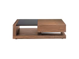 Black eggers solid coffee table. Walnut Wood Coffee Table And Black Stained Glass With Drawer Angel Cerda