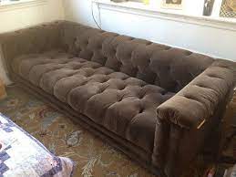 By jennifer taylor (8) somerville 84.5 in. Brown Velvet Chesterfield Sofa Tufted Couch Mcm Similar To Edward Wormley For Dunbar Couch Furniture Couch Chesterfield Sofa