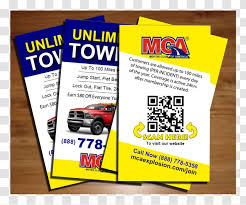 Additional charge of $15.00 per quantity of 250. Tow Truck Towing Business Cards Logo Club Card Transparent Png