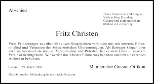 Christen served with distinction for the remainder of the war. Traueranzeigen Von Fritz Christen Zo Trauer Ch
