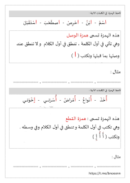 اوراق عمل همزة القطع وهمزة الوصل للصف الثالث مادة اللغة العربية In 2020