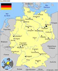 Allemagne carte avec ses capitaux, les villes, les routes, les aéroports, les rivières. Carte Allemagne Plan