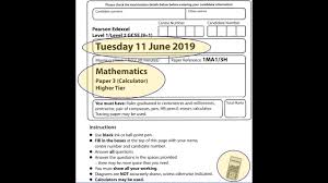 Edexcel Gcse Maths Mock Set 2 9 1 2017 Paper 1 Higher Non Calculator Youtube
