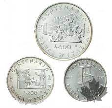 Come le altre monete da 500 lire bimetalliche, anche queste sono composte da acmonital e bronzital. Coins Italie 1993 Trittico Centenario Banca D Italia 100 200 500 Lire
