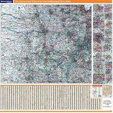 Proseries Wall Map The Central Great Plains The Central Mississippi River Valley