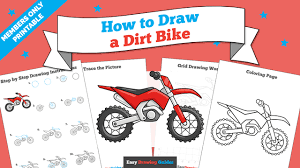 In this video i will walk you step by step through the drawing techniques you will need t. How To Draw A Dirt Bike Really Easy Drawing Tutorial
