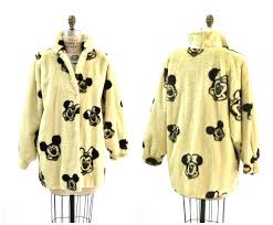 Black And White Polka Dot Fur Coat Vintage Faux Fur Jacket Coat With Mickey Mouse Minnie Mouse Disney 80s Cartoon By Apparence Paris Medium By Hooked Faux Fur Jacket Coat Faux Fur Jacket Clothes