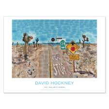 City of london barbican centre for arts poster 1982. David Hockney Pearblossom Hwy 11 18th April 1986 2 Poster Getty Museum Store