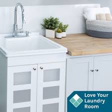 tehila white utility sink vanity with