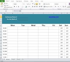 Professional Conference Room Scheduler Template Templates Excel Microsoft Excel