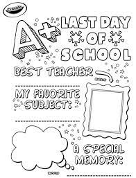 Students can color the page, and then later when parents come. Last Day Of School Sign Crayola Com
