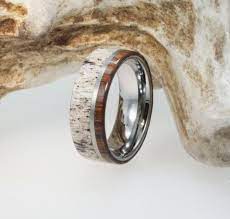 Antler And Ironwood Men S Wedding Band With Titanium Etsy In 2020 Titanium Wedding Band Mens Titanium Wedding Rings Mens Wedding Bands