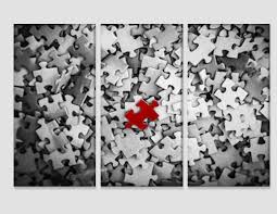 Black And White Puzzle Images Black And White Puzzle With Red Piece Be Different Abstract Etsy Puzzle Art Abstract Canvas Art Abstract Wall Art