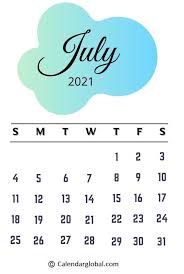 2021 printable blank calendar template. Printable Cute Blank July 2021 Calendar With Holidays