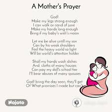 A Mother S Prayer God Make My Legs Strong Enough English Poem