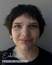 Fresh double eyebrow piercings and a vertical labret by  @piercingswithcourtney! We love how this turned out and how amazing it  looks
