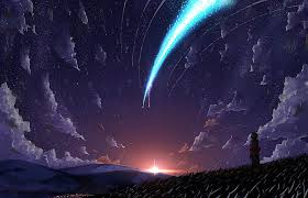 Sparkle stars + kimino na wa ost sparkle = perfect another version your name wallpaper. Hd Wallpaper Person Standing Under Clouds Wallpaper Anime Your Name Kimi No Na Wa Wallpaper Flare